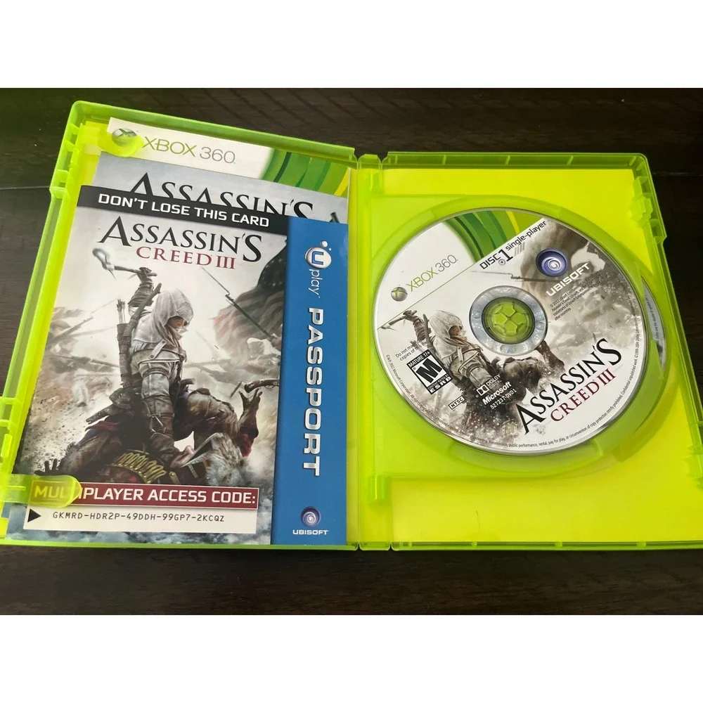 Assassins Creed III Xbox 360 Ubisoft 2012 Action Adventure 2-Disc Set CIB NTSC